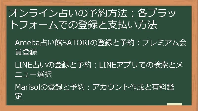 オンライン占いの予約方法：各プラットフォームでの登録と支払い方法
