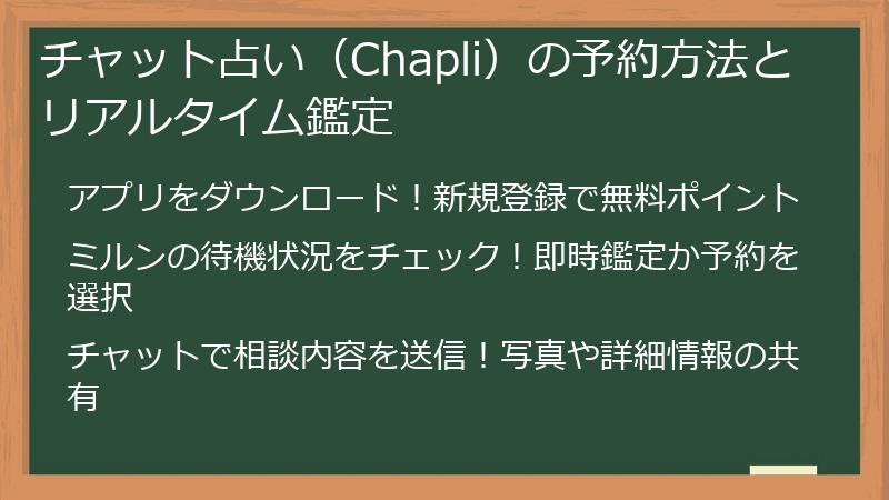 チャット占い(Chapli)の予約方法とリアルタイム鑑定