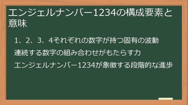 エンジェルナンバー1234の構成要素と意味