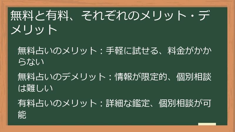 無料と有料、それぞれのメリット・デメリット