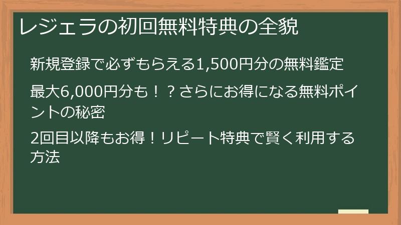 レジェラの初回無料特典の全貌
