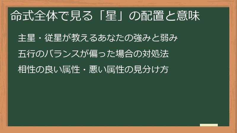 命式全体で見る「星」の配置と意味