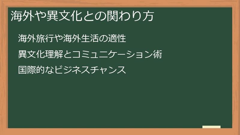 海外や異文化との関わり方