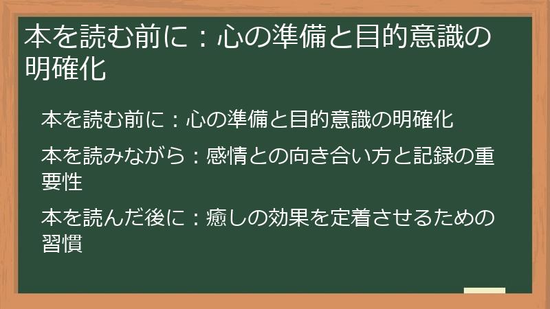 本を読む前に：心の準備と目的意識の明確化