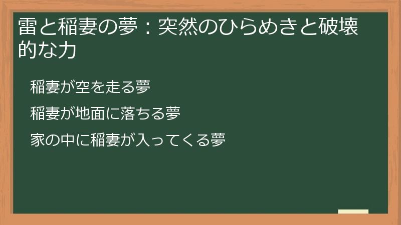 雷と稲妻の夢:突然のひらめきと破壊的な力