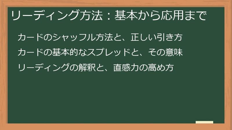 リーディング方法：基本から応用まで