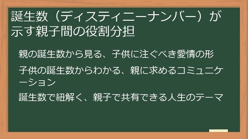 誕生数（ディスティニーナンバー）が示す親子間の役割分担