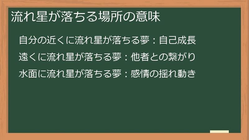 流れ星が落ちる場所の意味