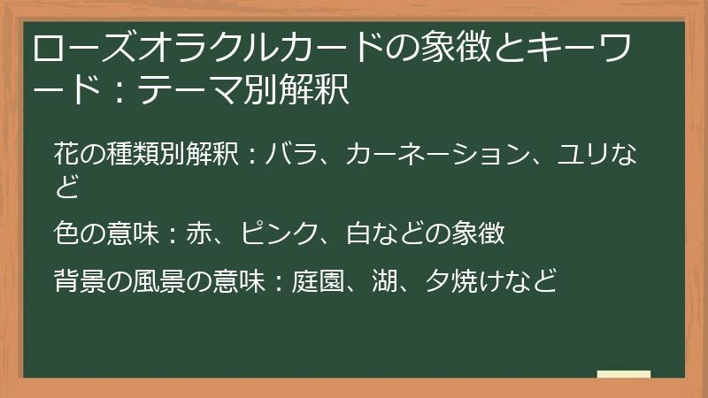 ローズオラクルカードの象徴とキーワード：テーマ別解釈