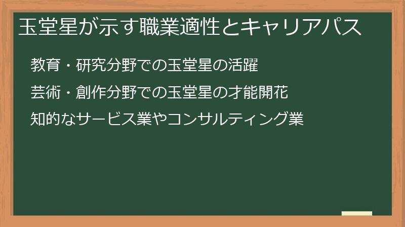 玉堂星が示す職業適性とキャリアパス
