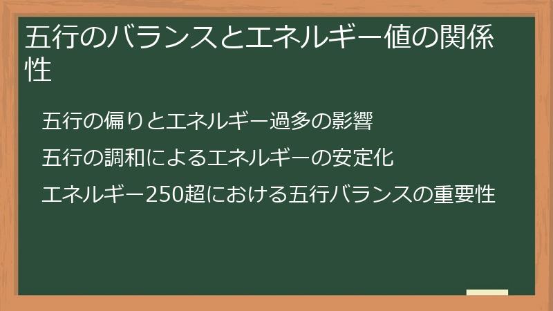 五行のバランスとエネルギー値の関係性