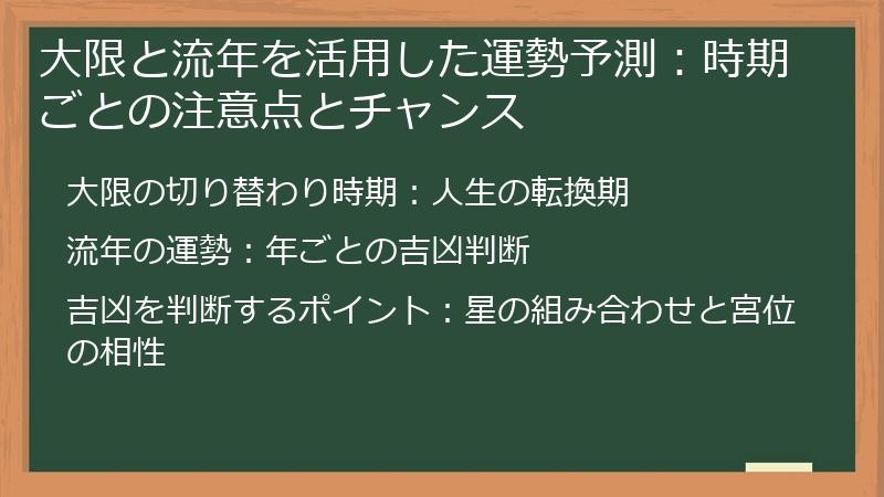 大限と流年を活用した運勢予測：時期ごとの注意点とチャンス