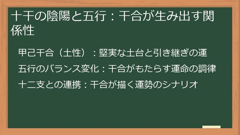 十干の陰陽と五行：干合が生み出す関係性