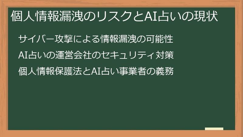 個人情報漏洩のリスクとAI占いの現状