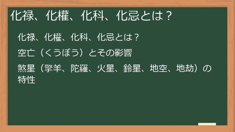 化禄、化權、化科、化忌とは?