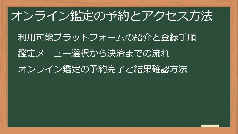 オンライン鑑定の予約とアクセス方法