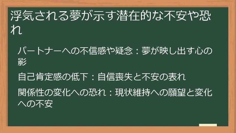 浮気される夢が示す潜在的な不安や恐れ