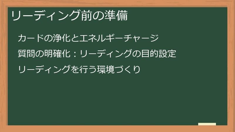 リーディング前の準備