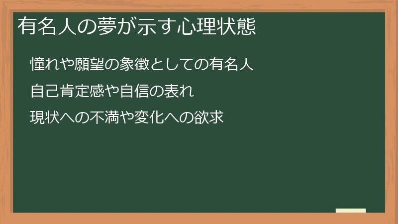 有名人の夢が示す心理状態