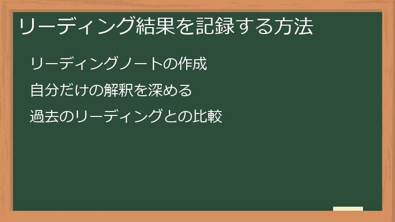 リーディング結果を記録する方法