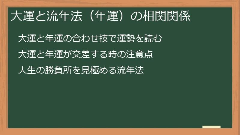 大運と流年法（年運）の相関関係