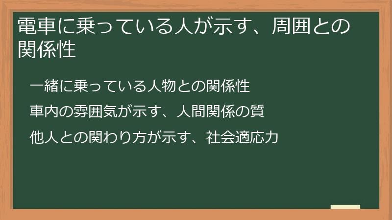 電車に乗っている人が示す、周囲との関係性