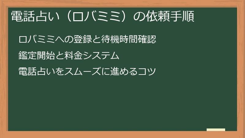 電話占い(ロバミミ)の依頼手順