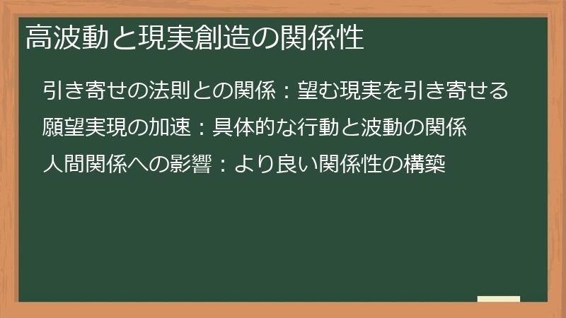 高波動と現実創造の関係性