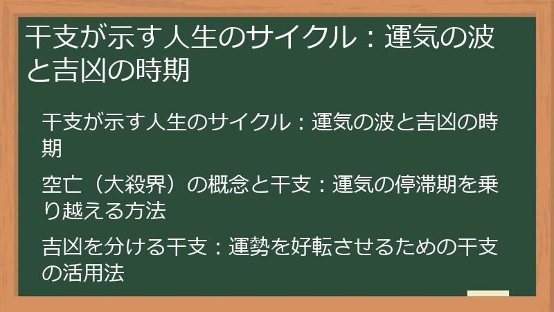 干支が示す人生のサイクル：運気の波と吉凶の時期