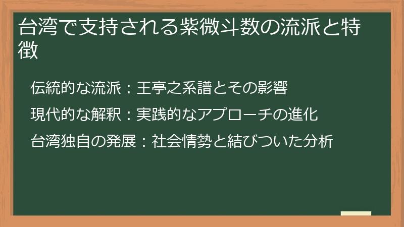 台湾で支持される紫微斗数の流派と特徴