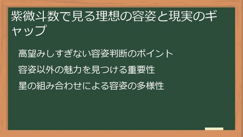 紫微斗数で見る理想の容姿と現実のギャップ