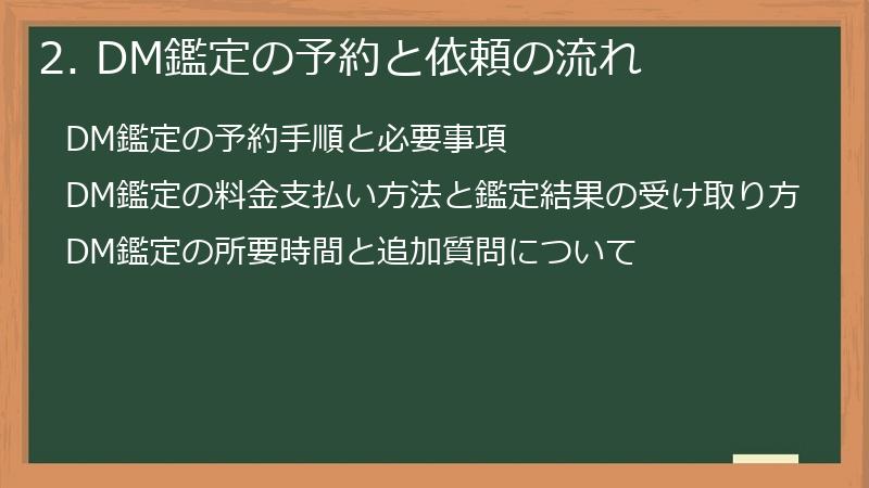 2. DM鑑定の予約と依頼の流れ