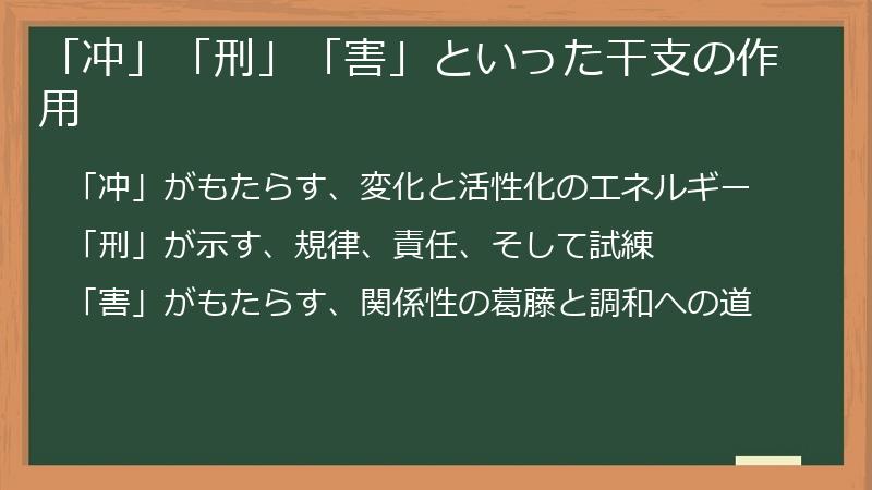 「冲」「刑」「害」といった干支の作用