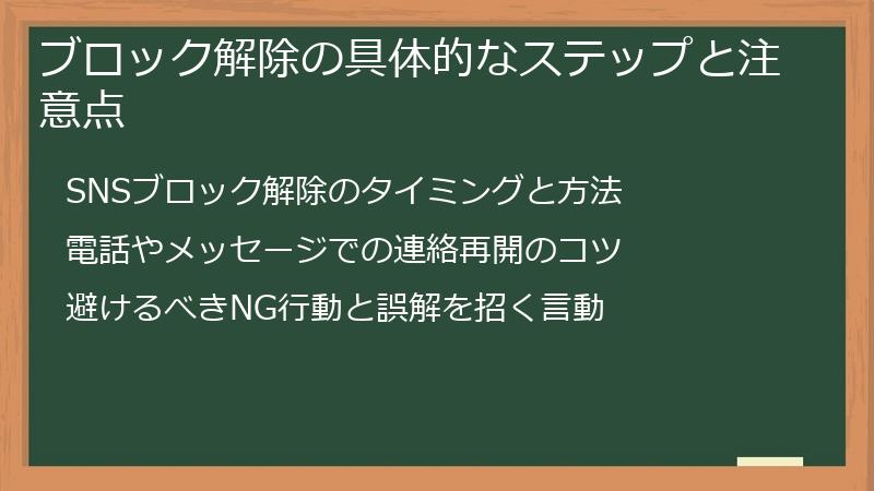 ブロック解除の具体的なステップと注意点