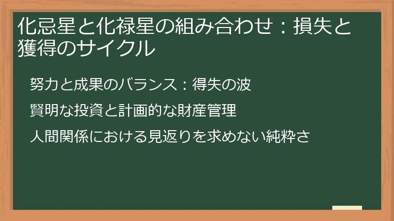 化忌星と化禄星の組み合わせ：損失と獲得のサイクル