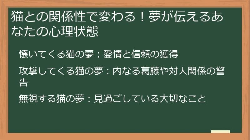 猫との関係性で変わる！夢が伝えるあなたの心理状態