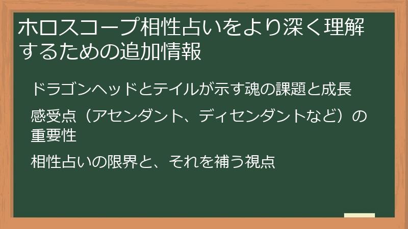 ホロスコープ相性占いをより深く理解するための追加情報