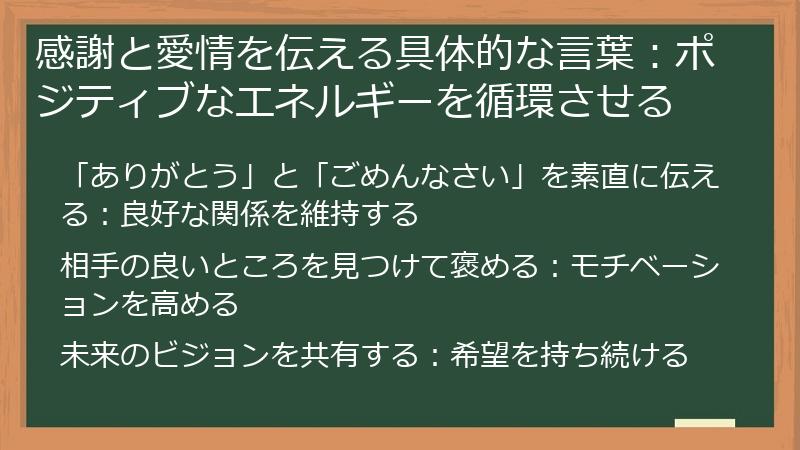 感謝と愛情を伝える具体的な言葉：ポジティブなエネルギーを循環させる