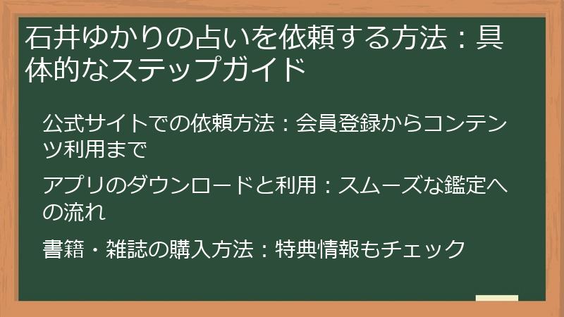 石井ゆかりの占いを依頼する方法:具体的なステップガイド