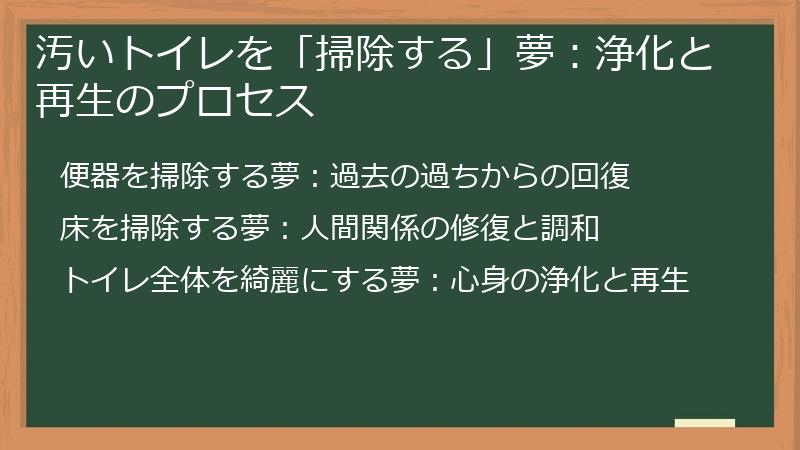 汚いトイレを「掃除する」夢：浄化と再生のプロセス