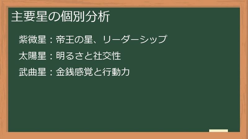 主要星の個別分析