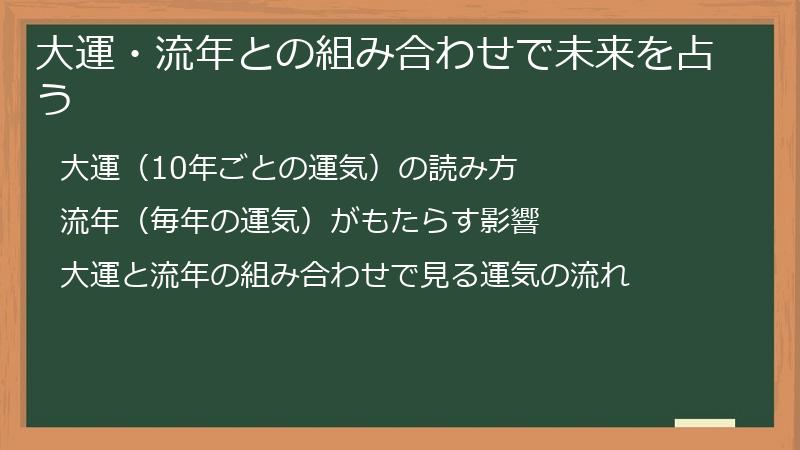 大運・流年との組み合わせで未来を占う