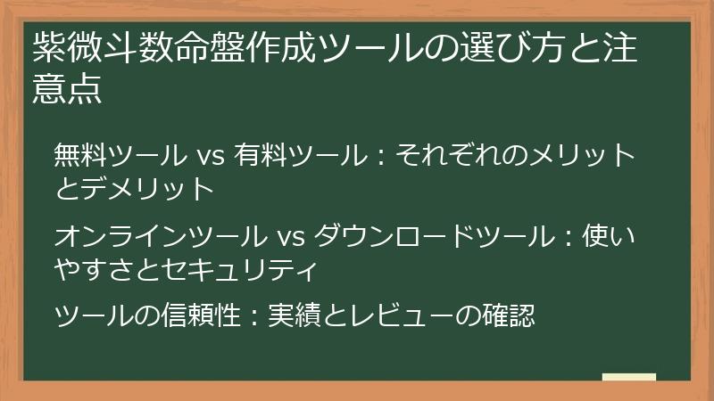 紫微斗数命盤作成ツールの選び方と注意点