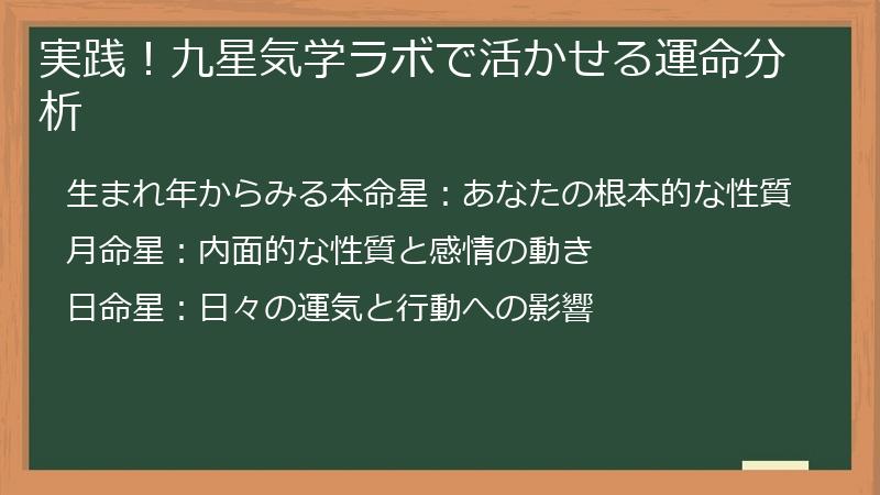 実践！九星気学ラボで活かせる運命分析