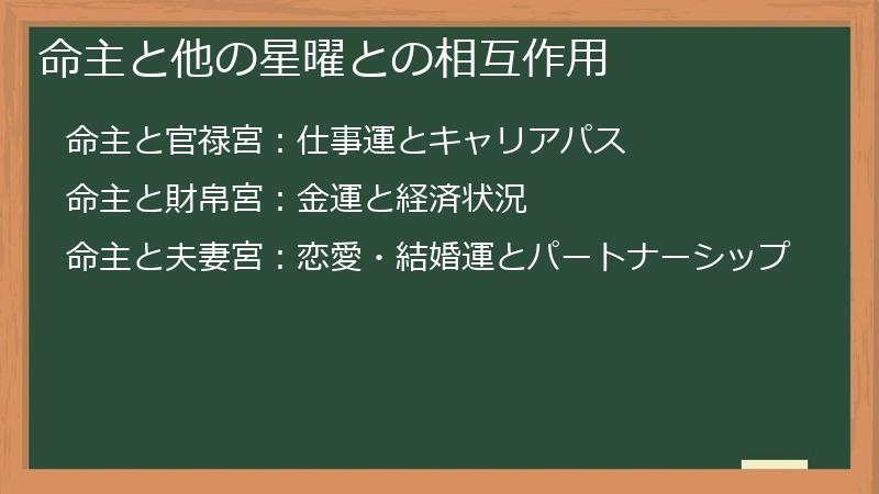 命主と他の星曜との相互作用