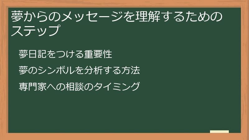 夢からのメッセージを理解するためのステップ
