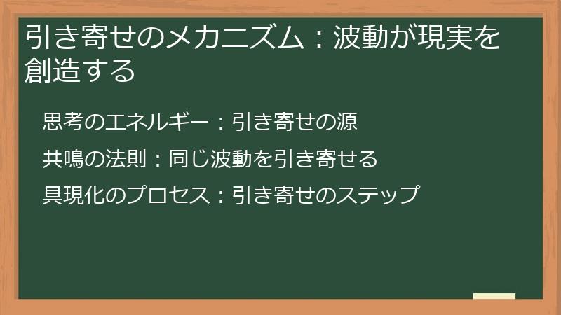 引き寄せのメカニズム：波動が現実を創造する