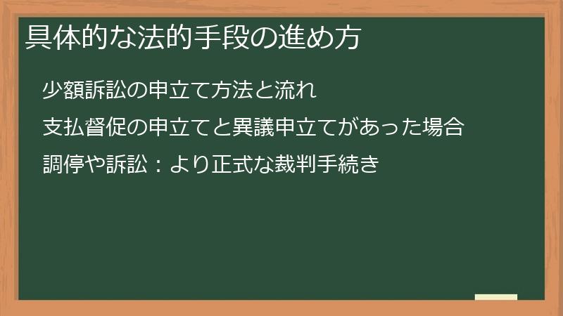 具体的な法的手段の進め方