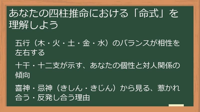 あなたの四柱推命における「命式」を理解しよう