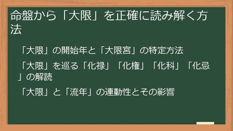 命盤から「大限」を正確に読み解く方法